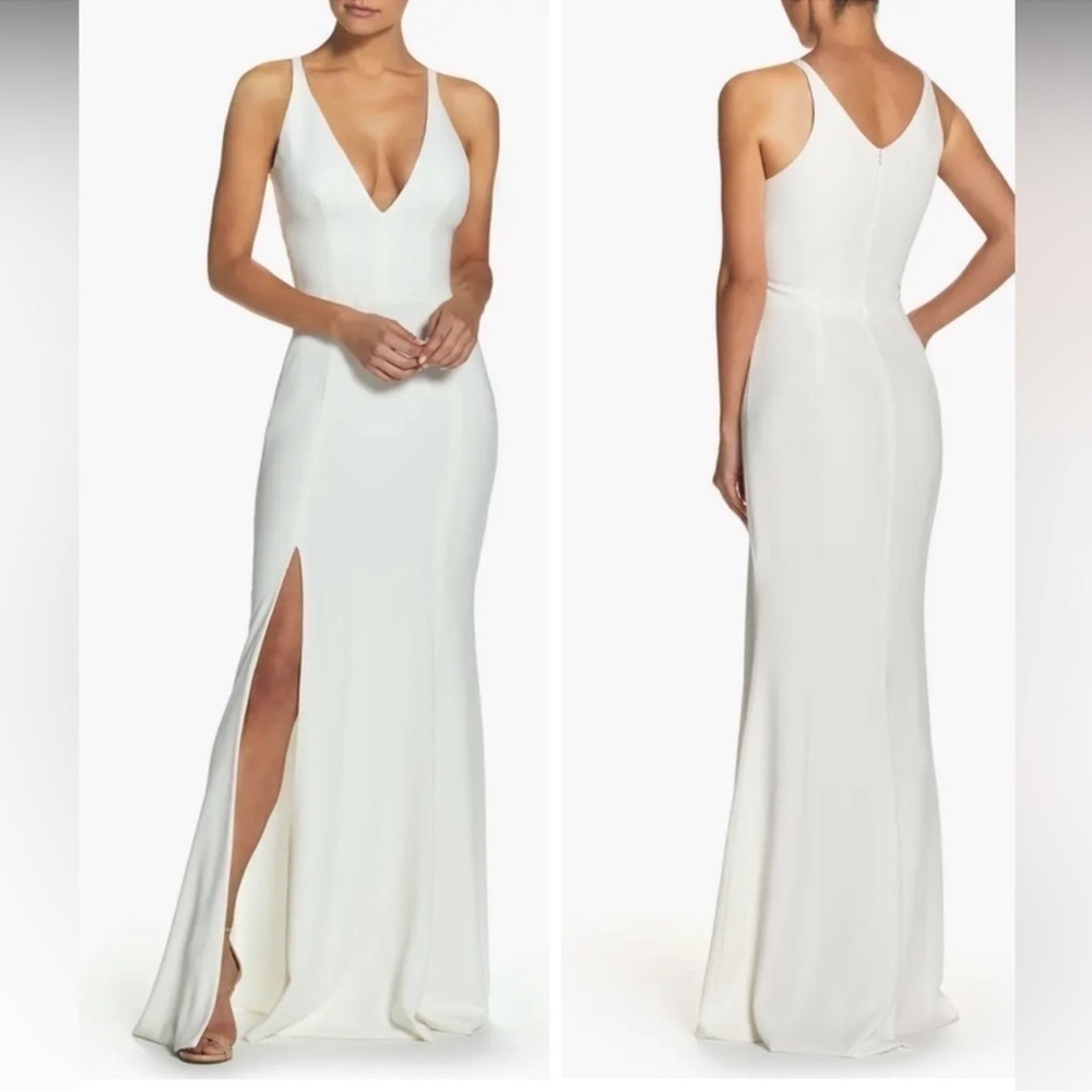 NWOT Dress the Population Iris Long Dress Ivory White Sz M